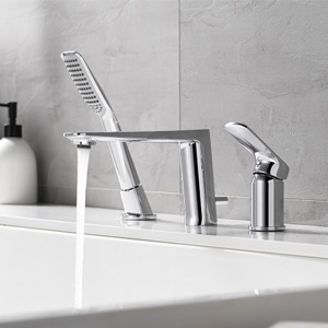 Robinet de baignoire de salle de bain trois pièces peut tirer froid et chaud double contrôle
