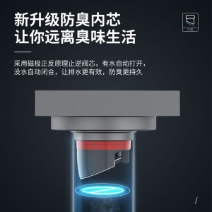 Siphon de sol invisible et antiodeur avec incrustation de carrelage Anti-refoulement