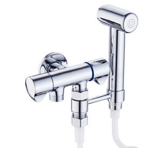 Pistolet de douche à haute pression une entrée et deux sorties, montage mural