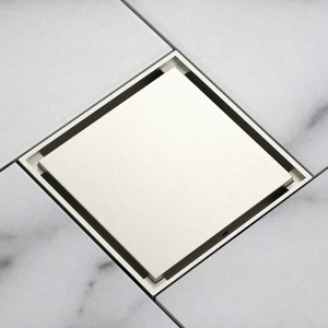 Siphon de sol invisible et antiodeur avec incrustation de carrelage Anti-refoulement