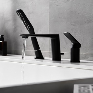 Robinet de baignoire de salle de bain trois pièces peut tirer froid et chaud double contrôle