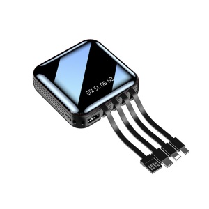 WANGJIE Mini power bank LED avec 4 cables USB