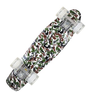 Skateboard Planche à roulettes  en plastique avec 4 roues clignotantes