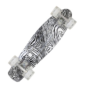 Skateboard Planche à roulettes  en plastique avec 4 roues clignotantes