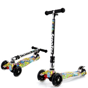 Trotinette à roues larges pour enfants pliantes Graffiti scooter