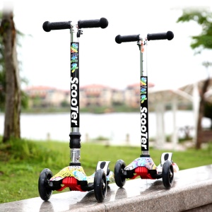 Trotinette à roues larges pour enfants pliantes Graffiti scooter