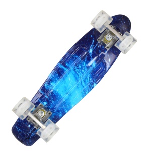 Skateboard Planche à roulettes  en plastique avec 4 roues clignotantes