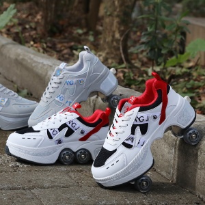 Chaussures de patin à roulettes à double usage à quatre roues