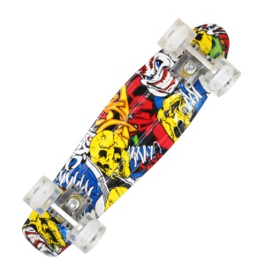 Skateboard Planche à roulettes  en plastique avec 4 roues clignotantes