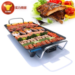 Four électrique domestique 110V avec gril à viande sans fumée, plaque de cuisson électrique, plaque de fer BBQ marmite à viande grande, moyenne et petite