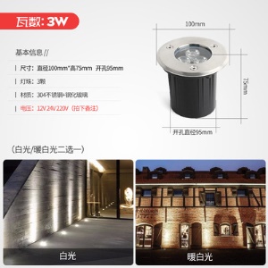 Lampe de pelouse à LED enterrée Imperméable à l'eau