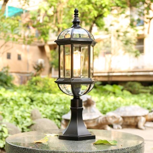 Lampe de tête de poteau d'éclairage mural rétro de style européen