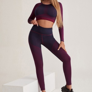 Ensemble deux-pièces de yoga GYM HERO, taille ajustée, mélange de couleurs,