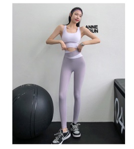 vêtements de yoga Ensemble 2 pièces Rassemblement anti-chocs Séchage rapide