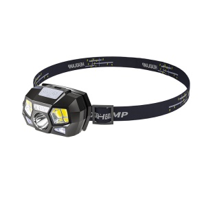 Lampe frontale XPE+COB rouge et blanche à double capteur de lumière Tête rechargeable par USB