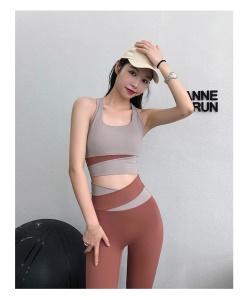 vêtements de yoga Ensemble 2 pièces Rassemblement anti-chocs Séchage rapide