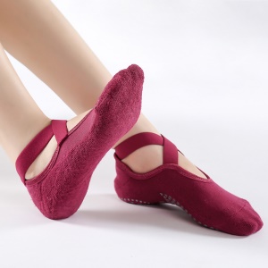 Chaussettes de yoga à courroies croisées antidérapantes