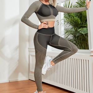 Ensemble deux-pièces de yoga GYM HERO, taille ajustée, mélange de couleurs,