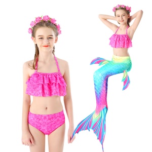 Maillot de bain trois pièces sirène pour enfants bikini pour fille