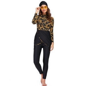 Maillot de bain pour femme musulmane 3 pièces à protection solaire