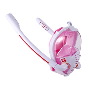 Masque de plongée en apnée à double tube en silicone plein visage