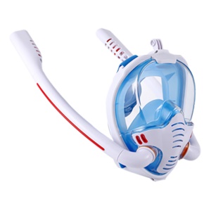 Masque de plongée en apnée à double tube en silicone plein visage