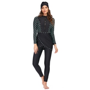 Maillot de bain pour femme musulmane 3 pièces à protection solaire