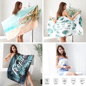 Serviette de bain double face Serviette de plage en velours