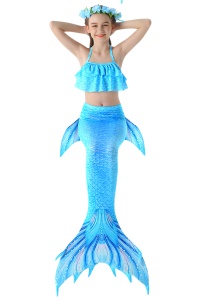 Maillot de bain trois pièces sirène pour enfants bikini pour fille