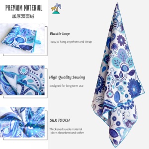 Serviette de plage en velours double face Serviette de bain à séchage rapide