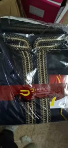 Costumes islamiques pour hommes ensemble de deux pièces avec bordure brodée polyester et coton