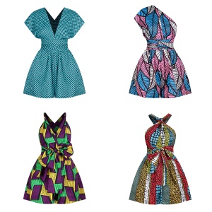 Robe africaine pour femmes imprimé numériquement Multi-Wear