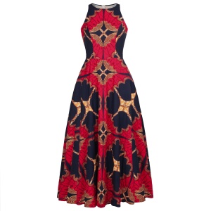 Robe africaine sans manches pour femme avec impression numérique   tissu Wax
