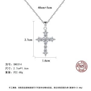 PAG & MAG Pendentif chrétien croix en argent sterling 925