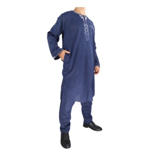 Coton et lin brodés en deux pièces pour costumes islamiques