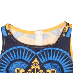 Robe africaine sans manches pour femme avec impression numérique   tissu Wax