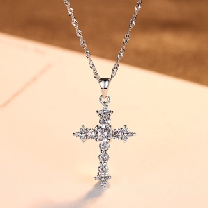 PAG & MAG Pendentif chrétien croix en argent sterling 925