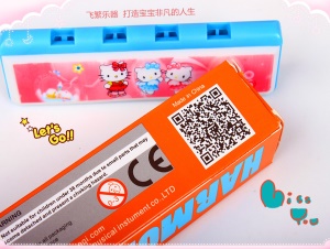 Beibeile Harmonica en plastique  pour enfants 4 trous 8 sons