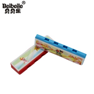 Beibeile Harmonica en plastique  pour enfants 4 trous 8 sons