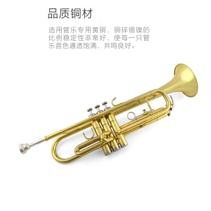 Instrument à vent trompette en or laqué
