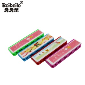 Beibeile Harmonica en plastique  pour enfants 4 trous 8 sons