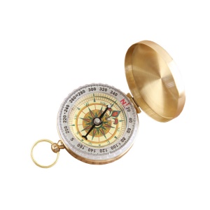 Boussole en cuivre pur, lumière lumineuse multifonctionnelle en métal