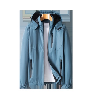 DOULEGAOYANG Sweat d'exterieur coupe-vent  avec capuche pour homme
