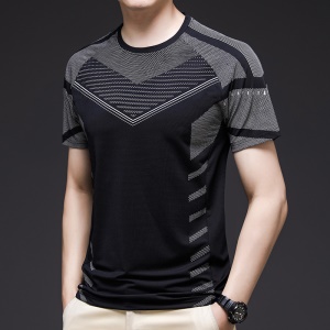 T-shirt extérieur à séchage rapide pour hommes Ice Silk col rond Speed Dry