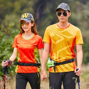T-shirt extérieur col rond absorbe l'humidité et la transpiration sèche rapidement