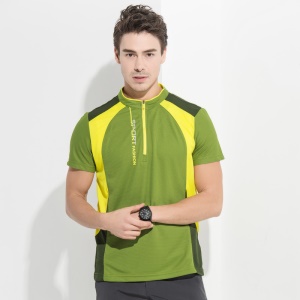 JUNSHENGZHIJIA T-shirt d'extérieur à séchage rapide et respirant col montant
