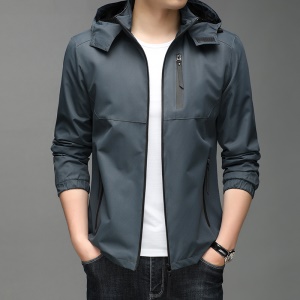 DOULEGAOYANG Sweat d'exterieur coupe-vent  avec capuche pour homme