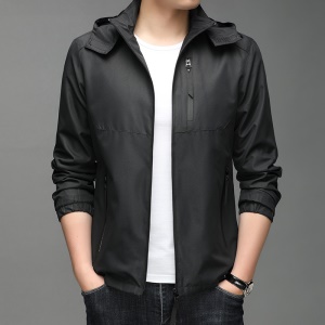 DOULEGAOYANG Sweat d'exterieur coupe-vent  avec capuche pour homme