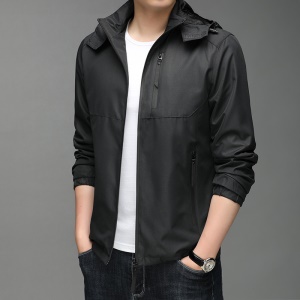 DOULEGAOYANG Sweat d'exterieur coupe-vent  avec capuche pour homme