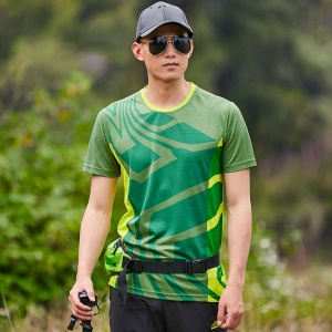 T-shirt extérieur col rond absorbe l'humidité et la transpiration sèche rapidement